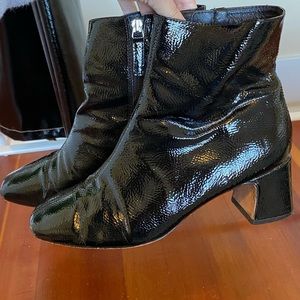 Urban Outfitters Black Shiny Booties